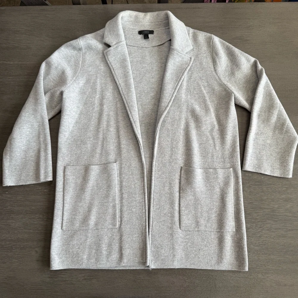 J. Crew Light Grey Merino Wool Blazer Jacket M